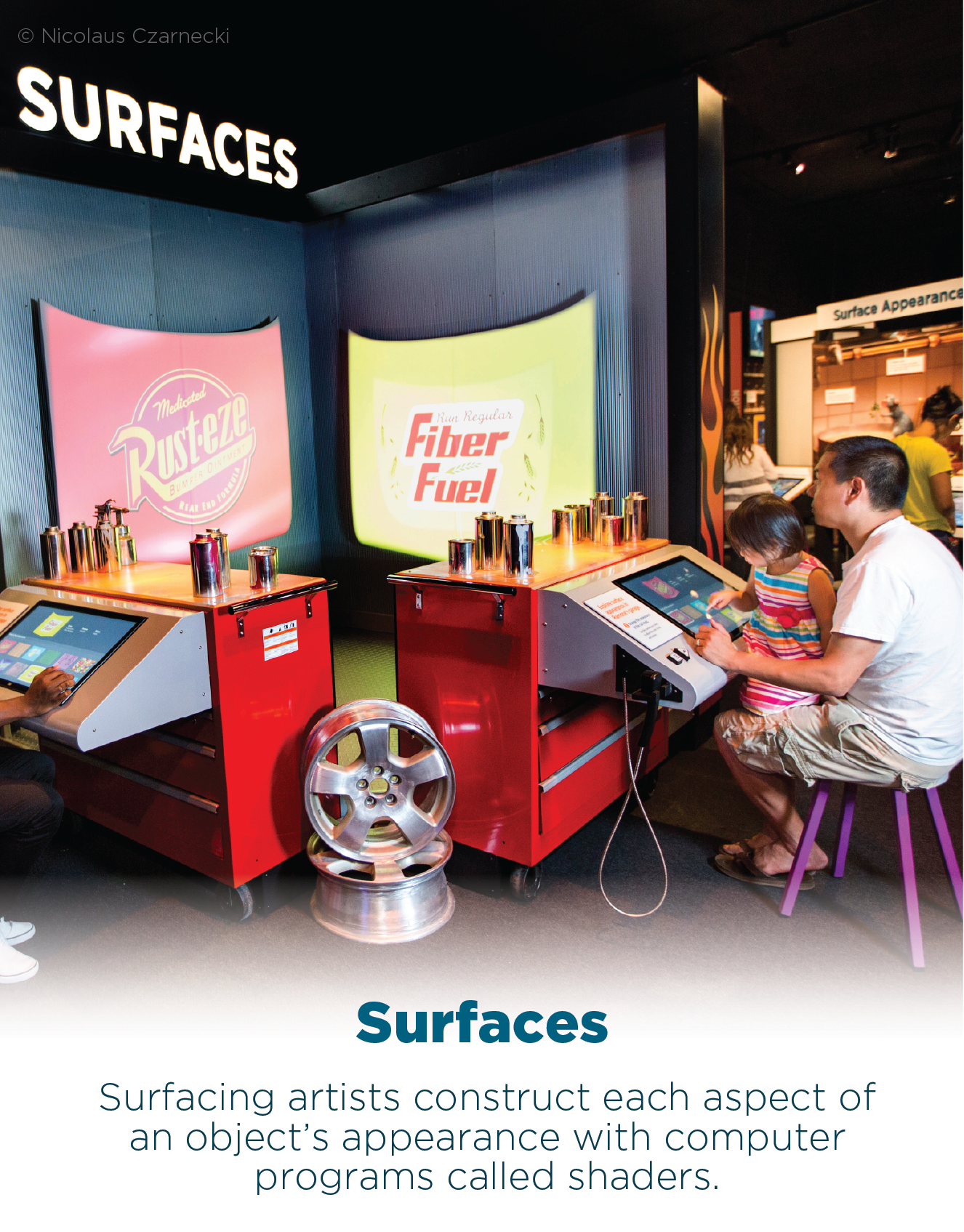 Surfacing artists construct each aspect of an object's appearance with computer programs called shaders.